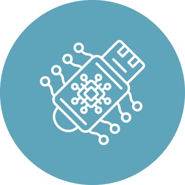 USB web simgesi, basit vektör illüstrasyonu