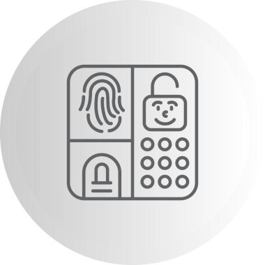 Parmak izi Çizgisi Simgesi Beyaz Arkaplanda İzole Edildi  