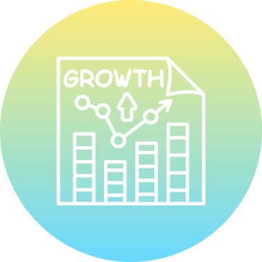 Satır grafiğinin yer aldığı belge sayfası yukarı yönlü eğilimleri, bar çizelgelerini, metin büyümesini, yukarı bakan oku gösteriyor. Siyah dairenin içinde beyaz çizgili grafikler. Finansal başarı için basit iş analizi sunumu.