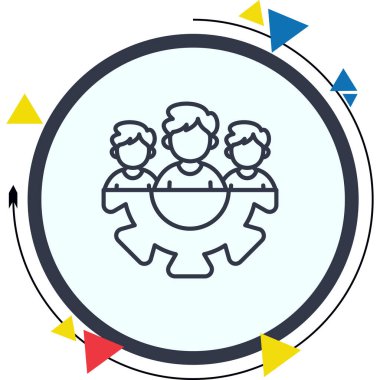 Takım Yönetimi web simgesi vektör illüstrasyonu