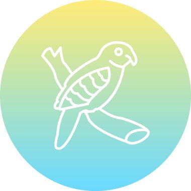 Kakapo kuş ağı simgesi, vektör illüstrasyonu      