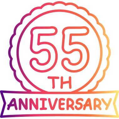 55. yıldönümü rozet ikonu. logo uygulamalarda ya da web sayfalarında kullanılabilir