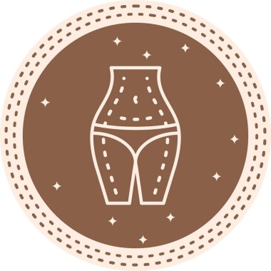 Liposuction Plastik Cerrahi Simgesi, Basit İllüstrasyon