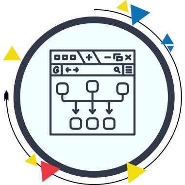Akış Diyagramı simgesi. Basit vektör illüstrasyonu