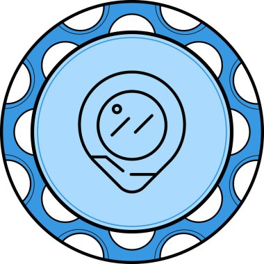 A simple line drawing of a pin map location marker that is suitable for navigation apps or web pages.