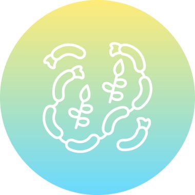 Sosis Hattı Simgesi, Beyaz Arkaplanda Basit Görüntü 