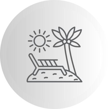 Plaj Zarif Profesyonel Düz Grafik Sembolü