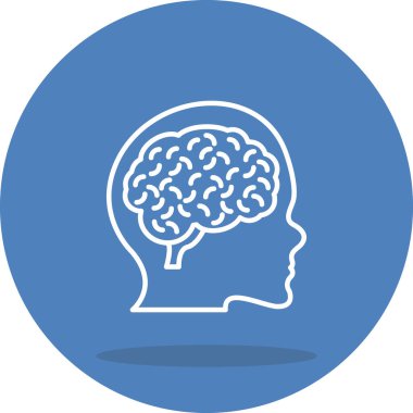 Beyin satırı simgesi, vektör çizim