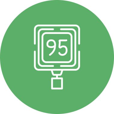 Hız sınırı 95 web simgesi vektör illüstrasyonu
