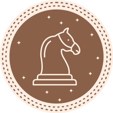 At Satrancı Premium Çağdaş Düz Vektör Özelliği