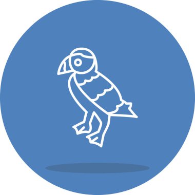 Puffin kuş simgesi vektör çizimi tasarımı