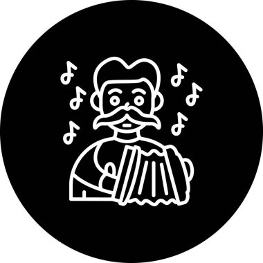 Akordiyoncu Yüksek Kaliteli Ölçeklenebilir Vektör İllüstrasyonu