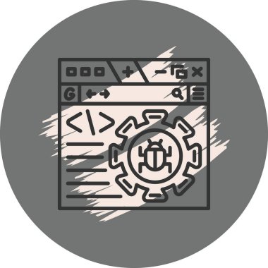 Bilgisayar hatası simgesi, vektör illüstrasyonu basit tasarım