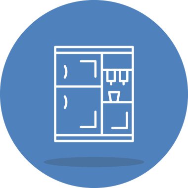 Modern buzdolabı simgesinin vektör çizimi