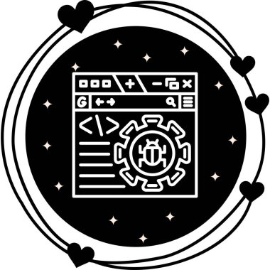 Bilgisayar hatası simgesi, vektör illüstrasyonu basit tasarım