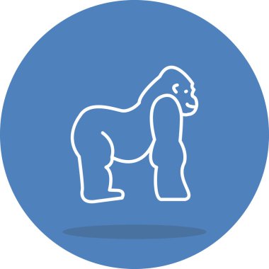 Goril çizgi film ikonunun vektör illüstrasyonu