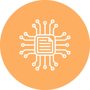 Yapay Zeka Çizgisi Simgesi Basit Görüntü Beyaz Arkaplanda İzole Edildi