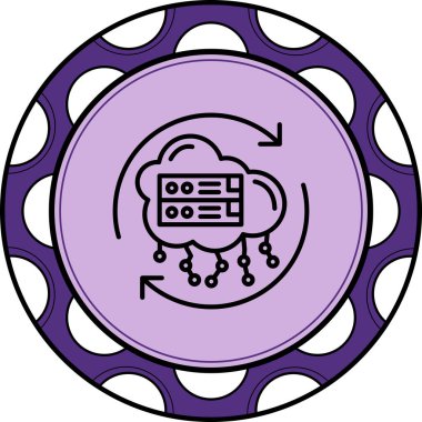 Bulut Yedeklemeli Profesyonel Markalaşma Grafiksel Sembolü