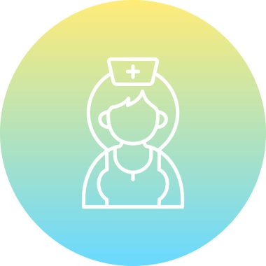 Bu tıbbi hemşire illüstrasyonu, geleneksel hemşire şapkası ile doğrusal karakter tasarımı içeren uygulamalar veya web sayfaları için uygundur..