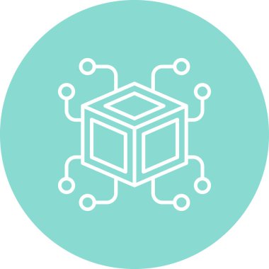 Blockchain simgesi, basit düz resimleme