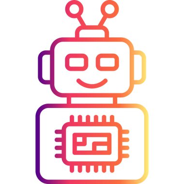 Robot simgesi, modern vektör illüstrasyonu