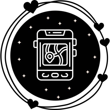 harita web simgesi vektör illüstrasyonu