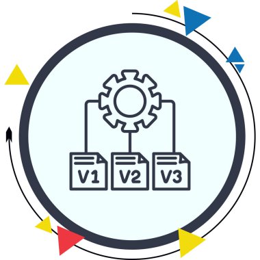 Sürüm Denetim web simgesi vektör illüstrasyonu