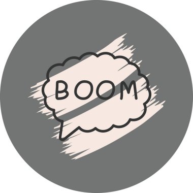 Konuşma balonu çizgisi simgesi, metin basit illüstrasyonlu web etiketi