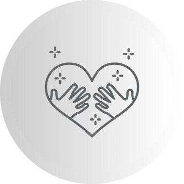 Büyük bir kalp şeklini nazikçe tutan iki elin simgesi..