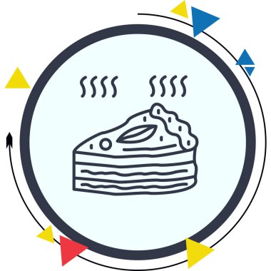 Yabanmersinli kek. Web simgesi vektör illüstrasyonu