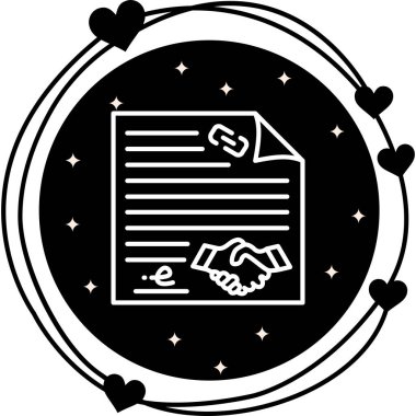 Anlaşma simgesi, vektör illüstrasyonu. Sözleşme Sayfası