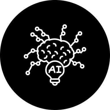 Yapay zeka ikonu. Ai Zihin Haritası vektör tasarımı
