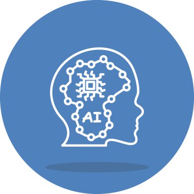 Yapay Zeka Çizgisi Simgesi Basit Görüntü Beyaz Arkaplanda İzole Edildi