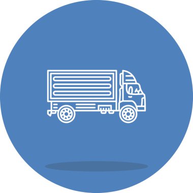 Teslimat kamyonu satırı simgesi, vektör çizim