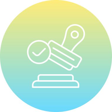 Onaylanmış Pul Web simgesi, vektör illüstrasyonu