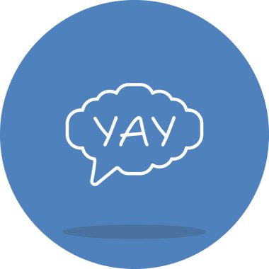 Konuşma balonu çizgisi simgesi, metin basit illüstrasyonlu web etiketi