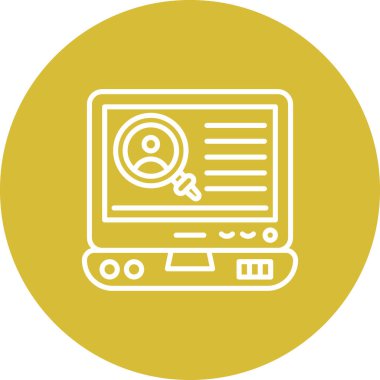 Laptop Profil Araması Zarif Vektör Sanat Nesnesi