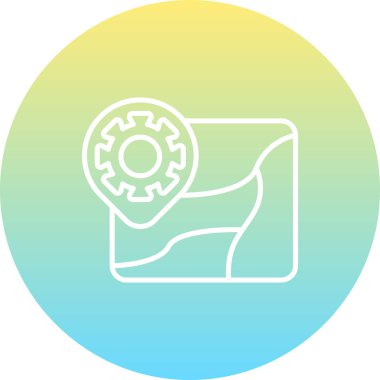 Yerelleştirme Eşsiz Düz Dijital Tasarım Simgesi