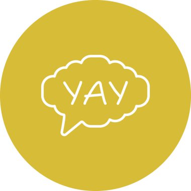 Konuşma balonu çizgisi simgesi, metin basit illüstrasyonlu web etiketi