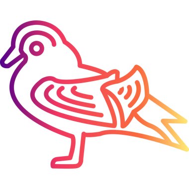 Mandarin Ördek simgesi vektör çizimi tasarımı