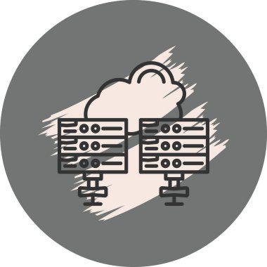 Veri Merkezi Eşsiz Düz Dijital Tasarım Nesnesi