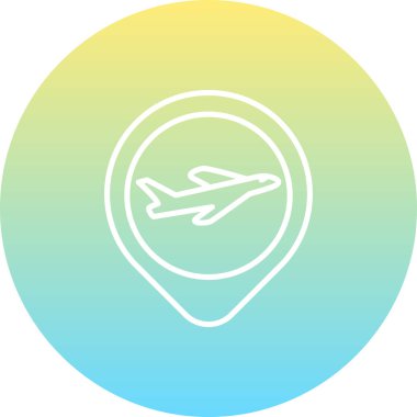 Seyahat uygulamaları için uygun saat illüstrasyonlu basit bir uçak grafik simgesi