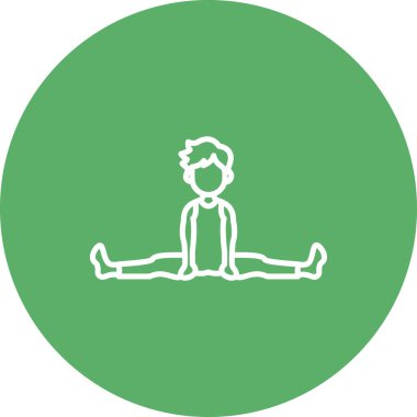 Geniş Açı Koltuk Poz Simgesi. yoga esnekliği poziyonlu logo