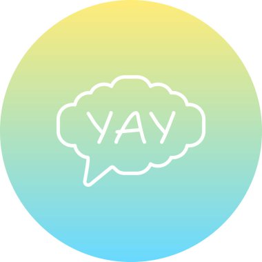 Konuşma balonu çizgisi simgesi, metin basit illüstrasyonlu web etiketi