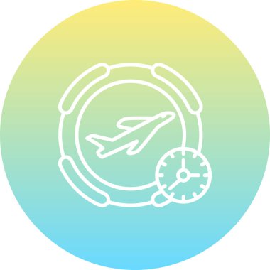 Saati olan basit bir uçak grafik simgesi