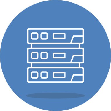 Sunucu Yüksek Çözünürlüklü Düz Tasarım Sembolü