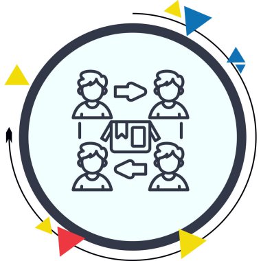 Ürün Yönetimi web simgesi vektör illüstrasyonu