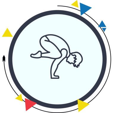 Crow Poz Simgesi. yoga kolu dengesi poz simgesi