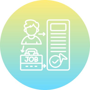 İş İşe Alma Onaylanmış Sayfa Asgari Dijital Grafik Sembolü