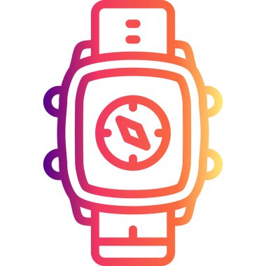 Akıllı Saat Pusula Zarif Asgari Dijital Grafik Sembolü